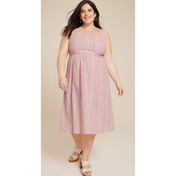 Maurice's Pastel Open Back Midi Dress 1X Country Concert Girlcore Romantic NEW - Picture 2 of 7